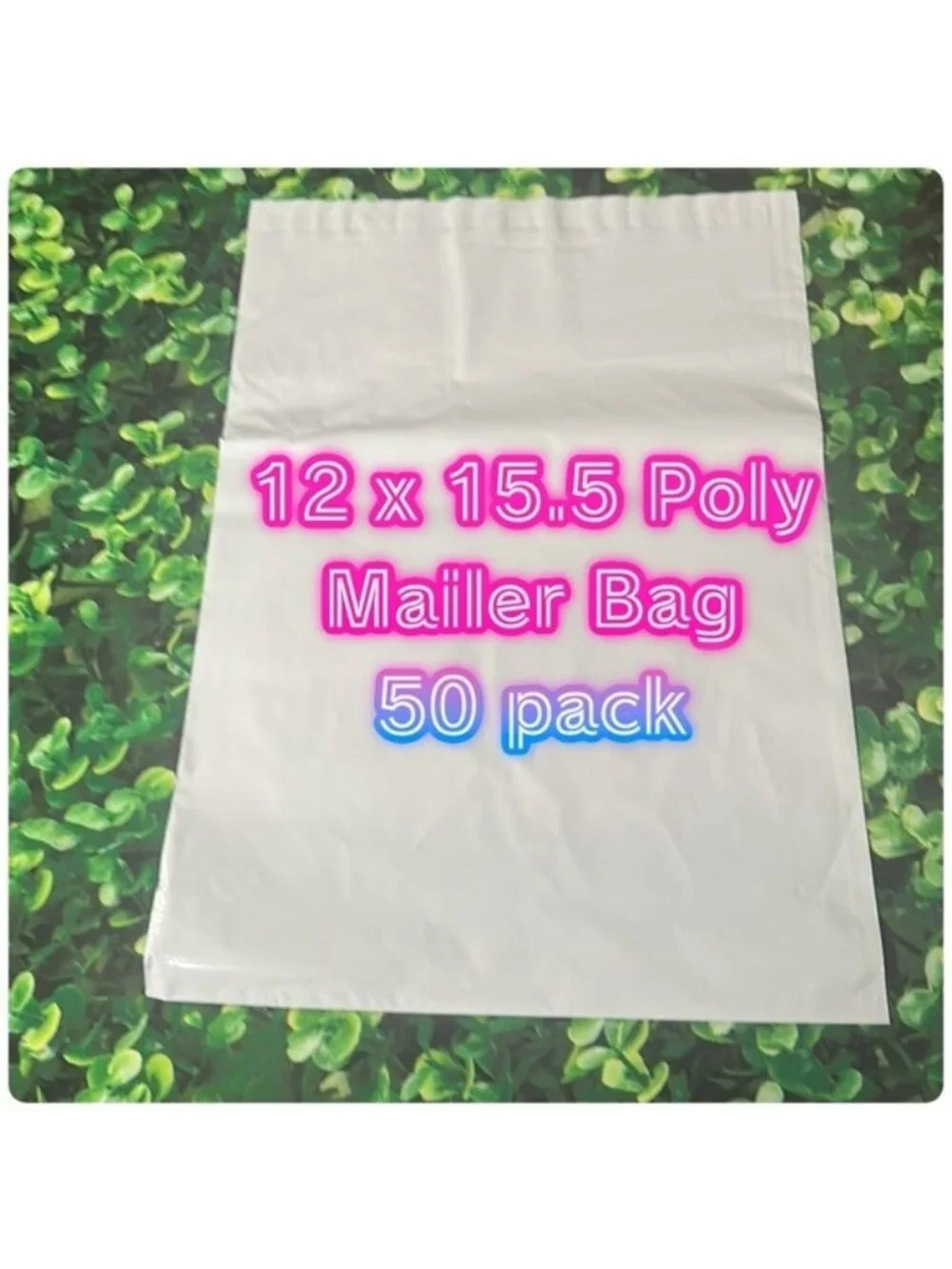 50 -12 x 15.5 Poly Mailers Envelopes Shipping Bags White 2.5 mil  50 pack bulk